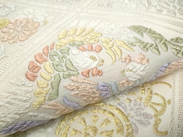 平和屋着物○六通柄袋帯 貝紫唐織 百吉祥文 金糸 正絹 逸品 CAAU9224hy