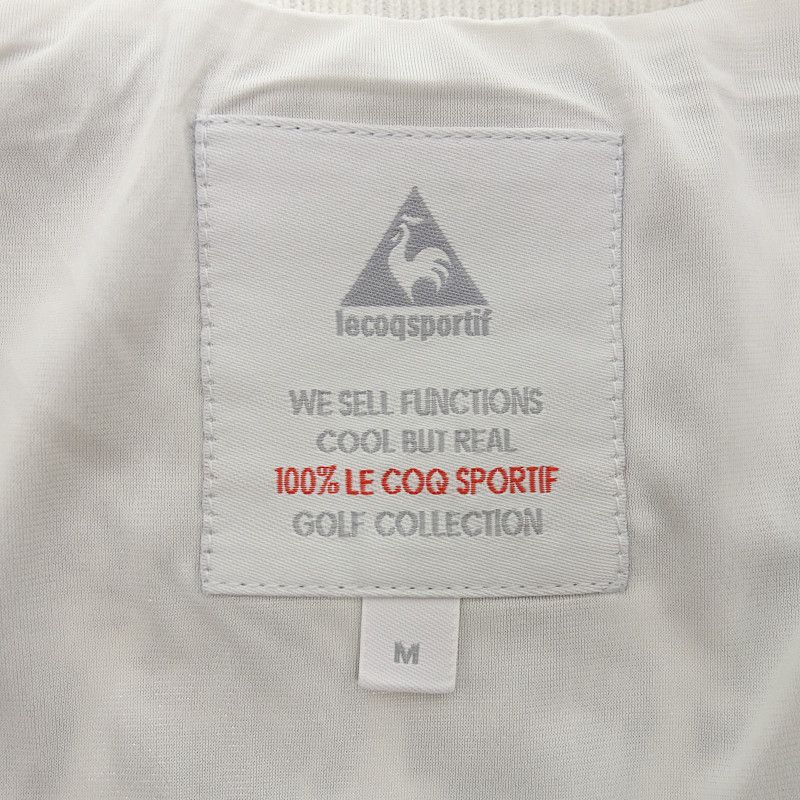 ルコック/le coq sportif ゴルフ キャット ジャガード ジップアップ ニット ブルゾン ジャケット ホワイト×ブラック レディースM