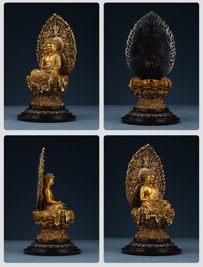 日本正規■☆アジアン雑貨 ネパール仏像　真鍮製　不空成就如来像像（BS-9） 仏像