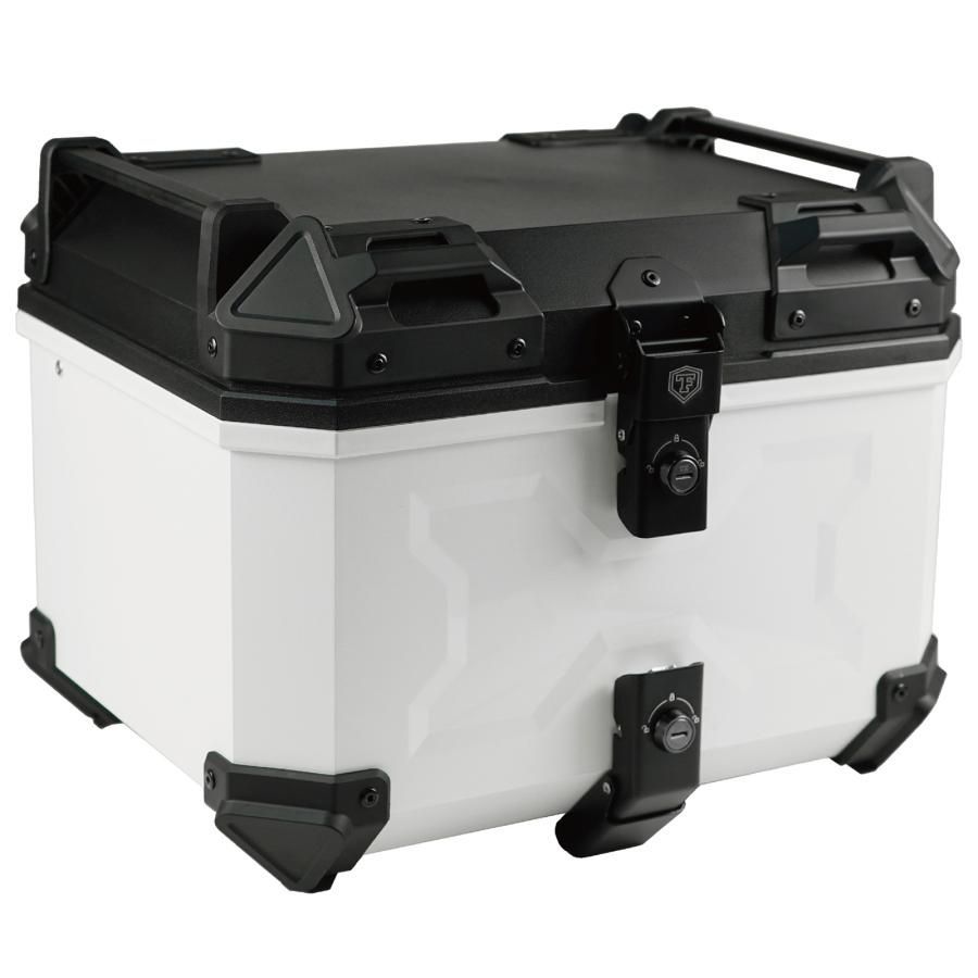 ONE STEP リアボックス バイク 45l 背もたれ バイクリアボックス大型 トップケース バイク 45l abs 白 大容量 軽量 ホワイト