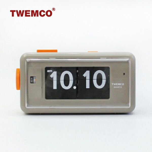 【新品】TWEMCO[トゥエンコ] アラームテーブルクロック AL-30 グレー [目覚まし時計 置き時計 パタパタ式 LEDライト コンパクト レトロ インテリア]
