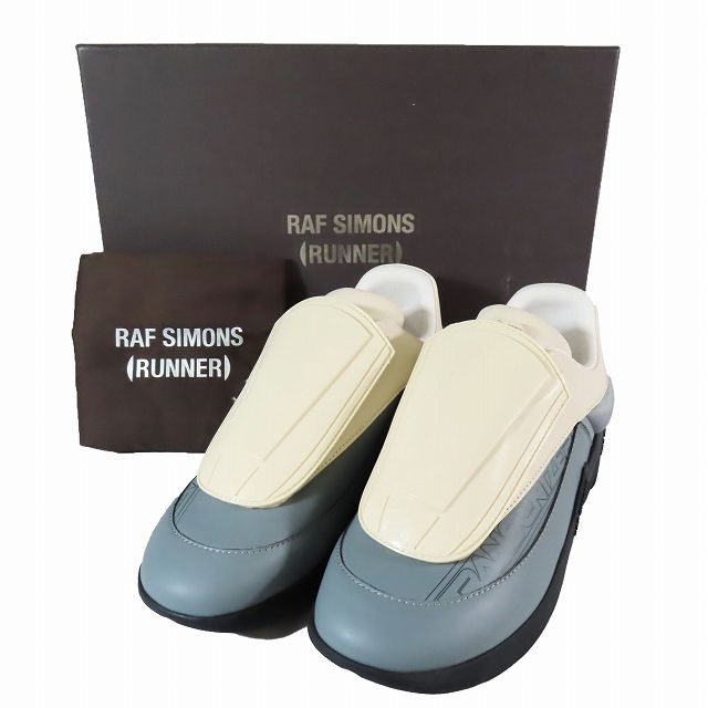 ラフシモンズ RAF SIMONS アンテイ ロゴ スニーカー シューズ クリーム 