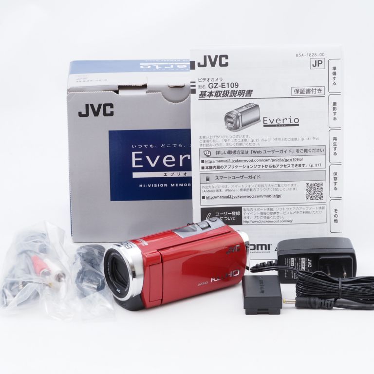美品 JVC ビデオカメラ Everio GZ-E109-R - ビデオカメラ