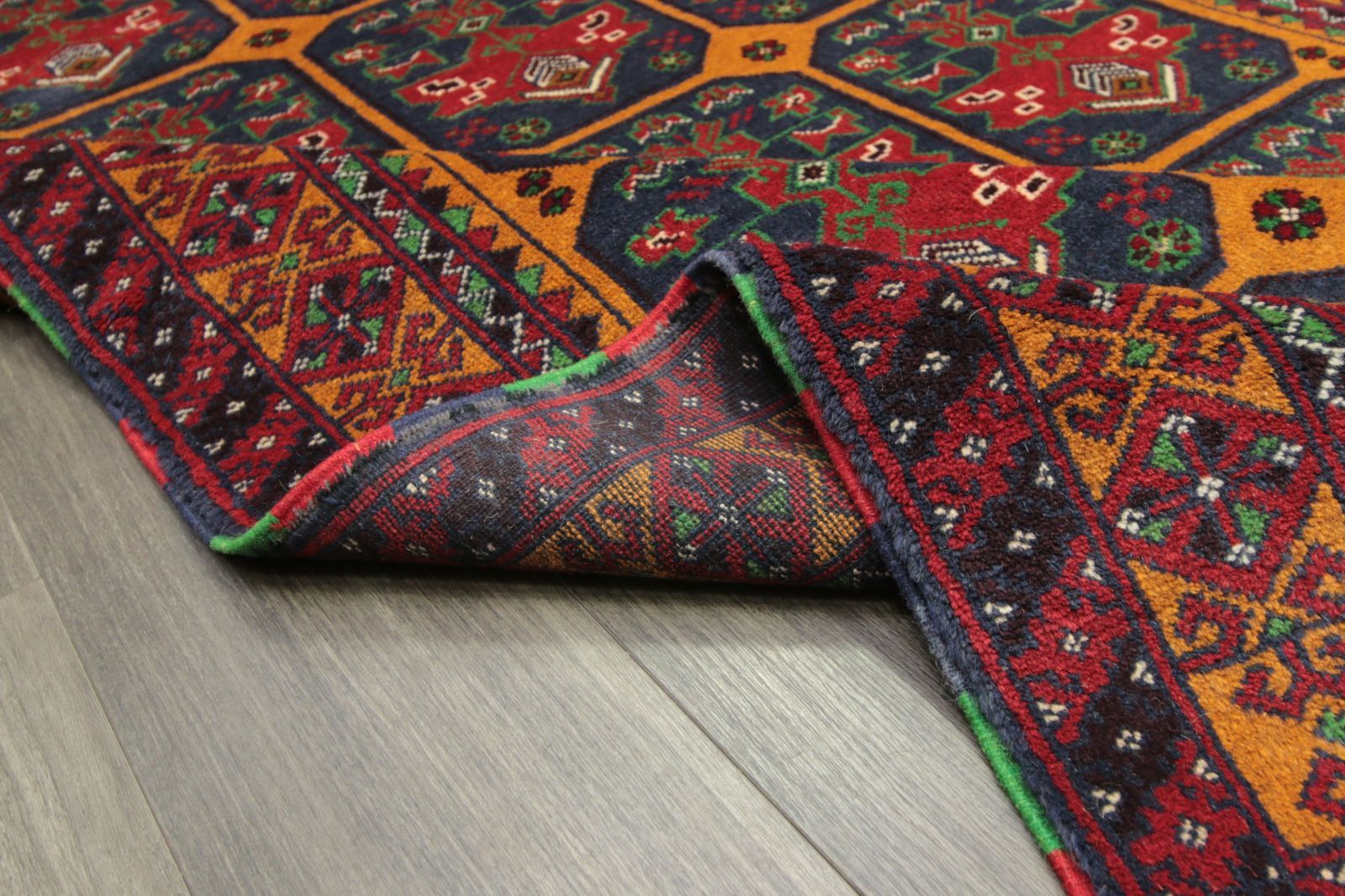ヘシティ バルーチ族トライバル オールド手織り絨毯 126x197cm ＃336