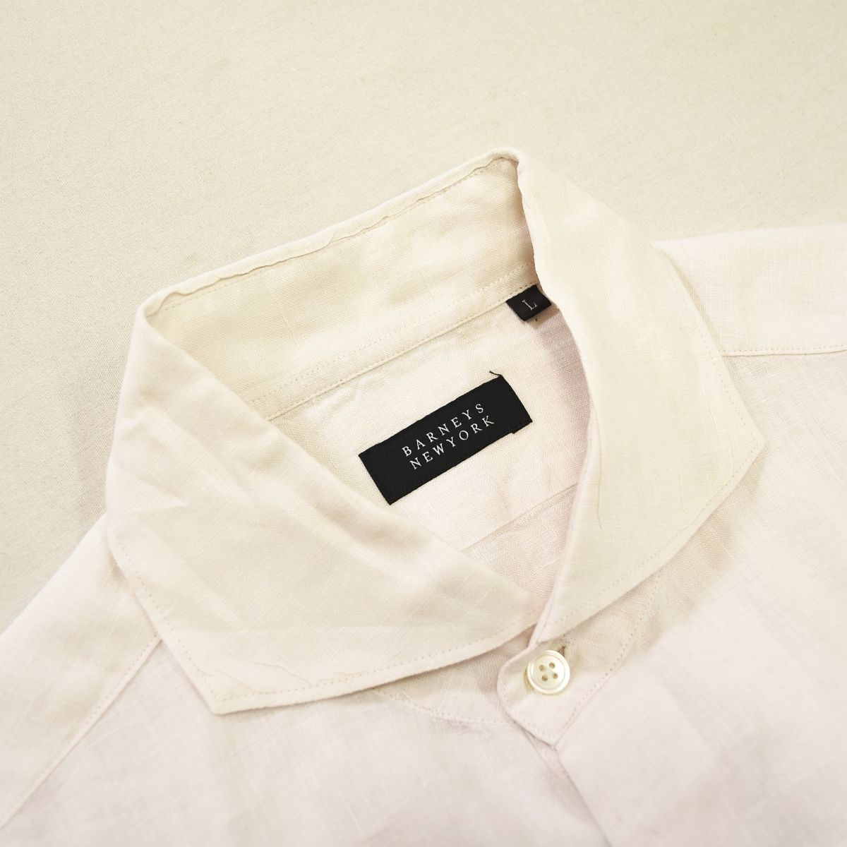 日本製 バーニーズ ニューヨーク BARNEYS NEW YORK 麻100％ 長袖