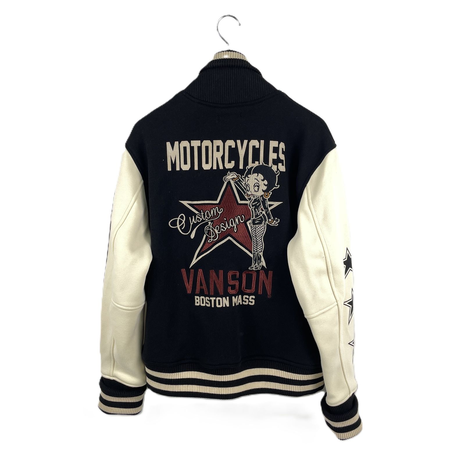 VANSON BETTY BOOP バンソン ベティブープ スタジアムジャンパー スタジャン ジャケット 刺繍 XXLサイズ 別注モデル ブラック