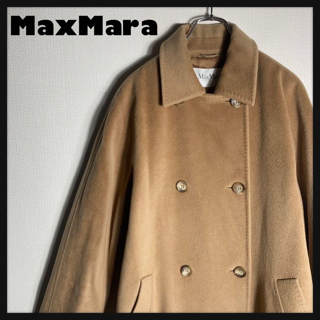 MaxMara カシミヤ混ウールダブルコート 白タグ 42 - メルカリ