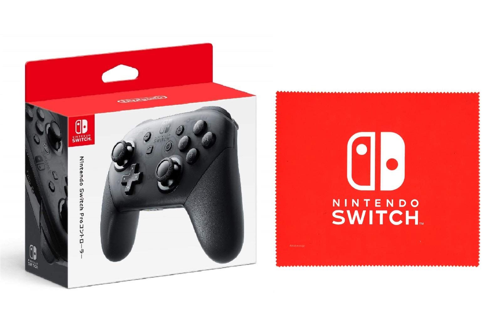 【任天堂純正品】Nintendo Switch Proコントローラー (【Amazon.co.jp限定】Nintendo Switch ロゴデザイン マイクロファイバークロス 同梱) [通常色] [クロス付]