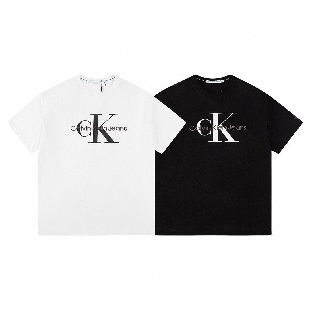 新品未使用カルバンクライン(Calvin Klein)  Tシャツ ジェニー着用 特大ロゴ刺繍 綿100% CKユニセックス ゆったり ストリート系 正規品
