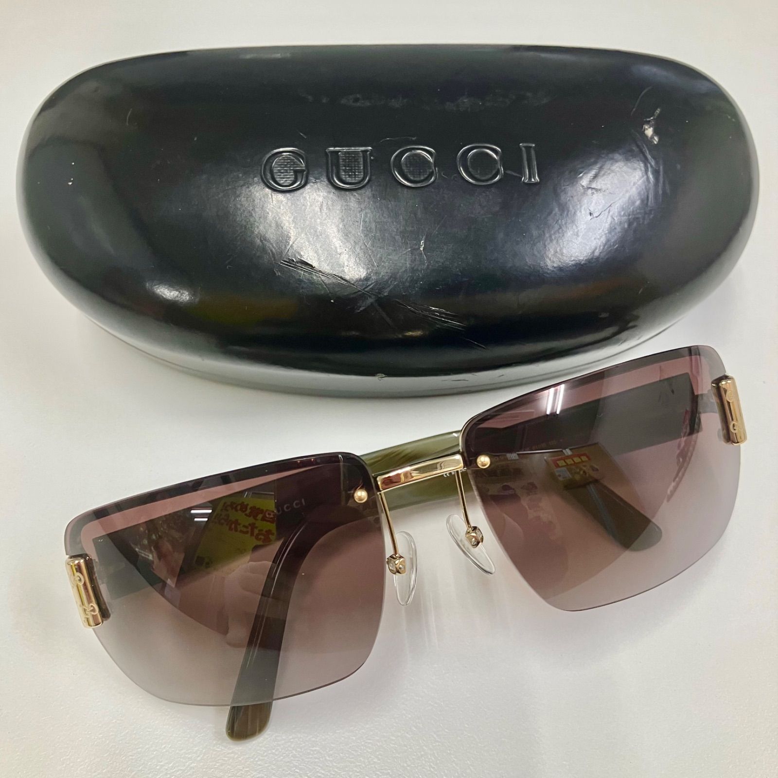 良品☆ GUCCI グッチ サングラス ブラウンゴールド ケース付