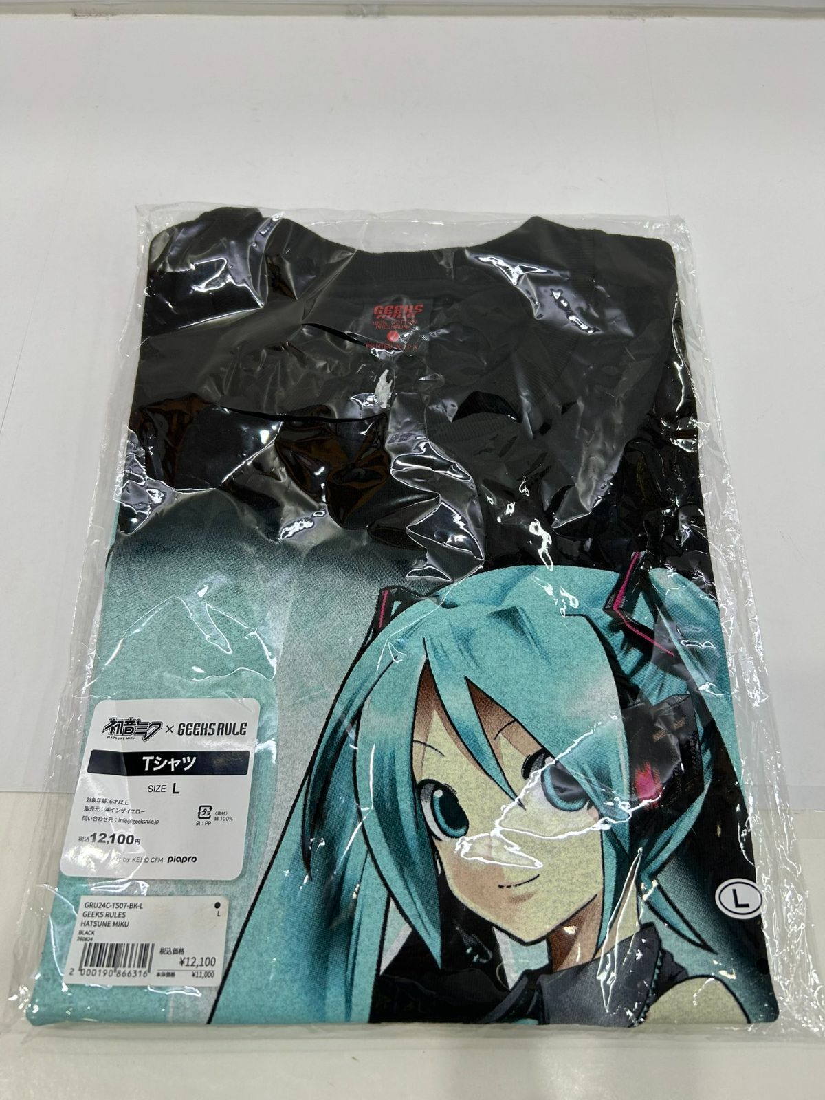 未使用 未開封 ギークスルール 初音ミク 半袖 T シャツ Lサイズ 外袋 
