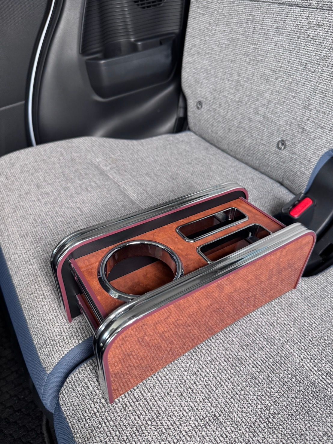 LA850S|LA860S ムーブキャンバス 22|06～ セカンドセンターカップホルダー ウッド 茶ｘフルメッキ 携帯大