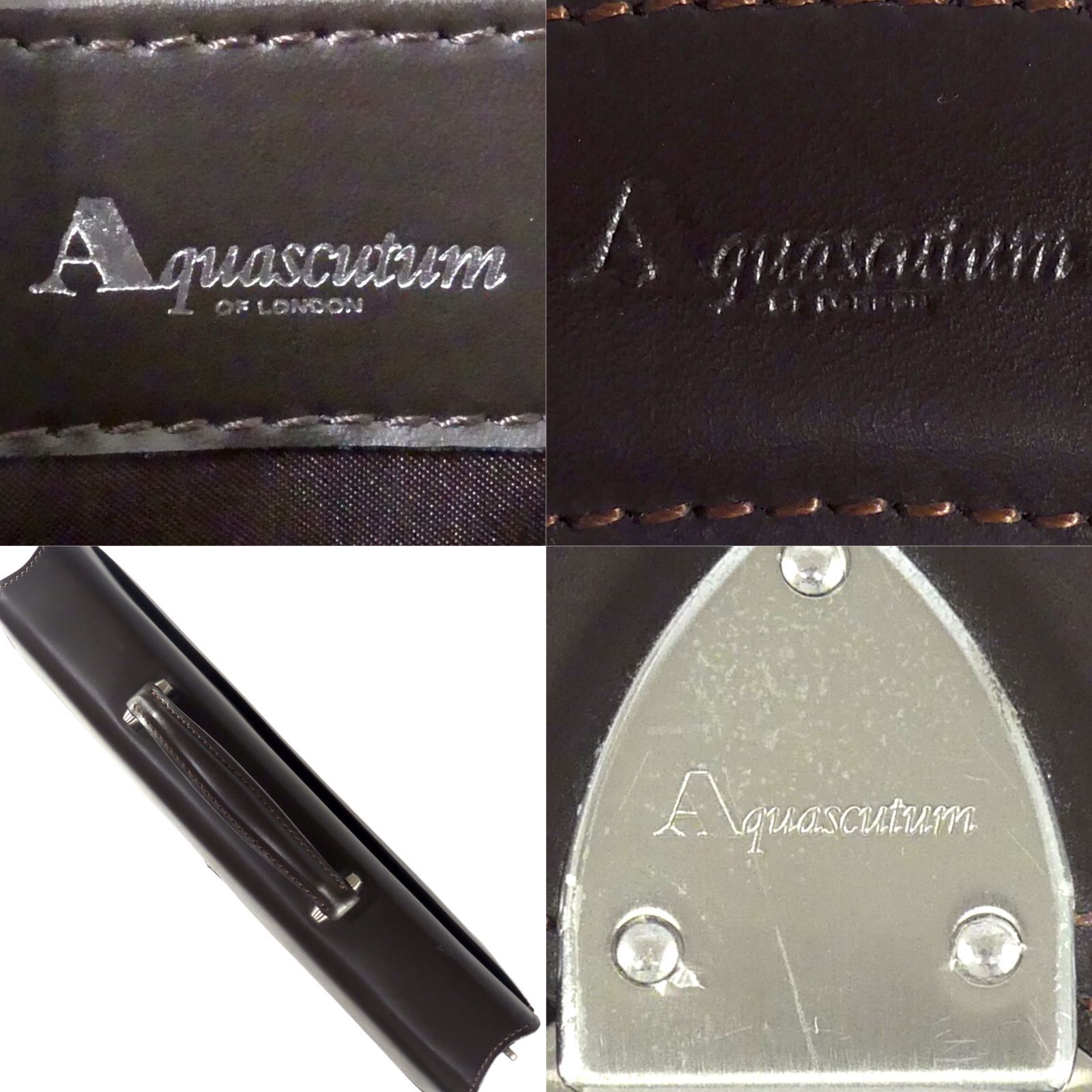 良品　牛革　アクアスキュータム　ビジネスバッグ オールレザー　ブリーフケース　黒 AQUA SCUTUM - ✨牛革✨アクアスキュータム ビジネスバッグ