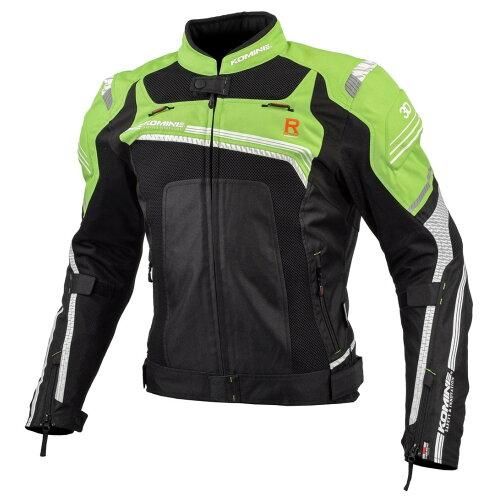5営業日で発送 コミネ Komine コミネ KOMINE バイク用 Rスペックメッシュジャケット ライムグリーン ブラック L JK-130 春夏秋向け メッシュ素材