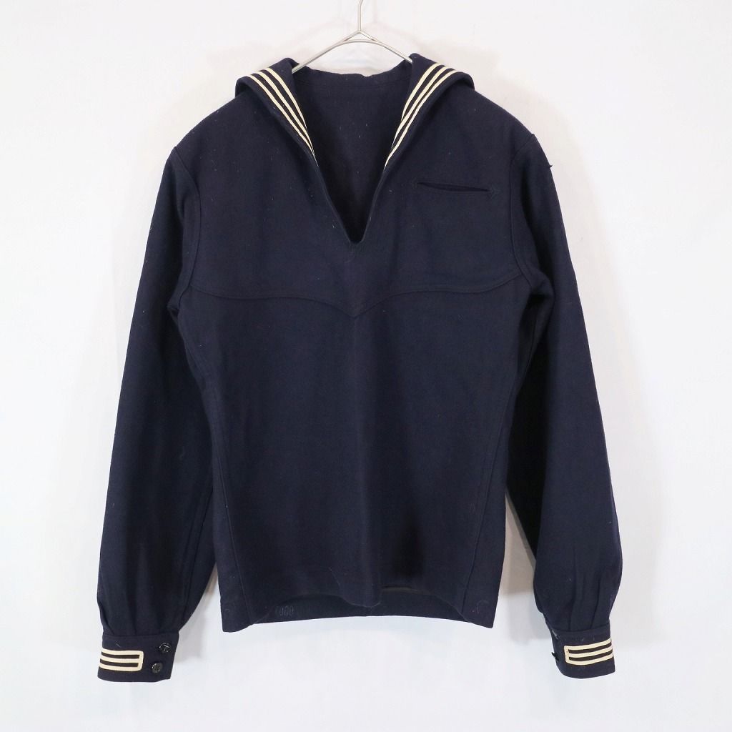 70年代 米軍実物 U.S.NAVY セーラージャケット ミリタリー ネイビー (メンズ 36L) N7944