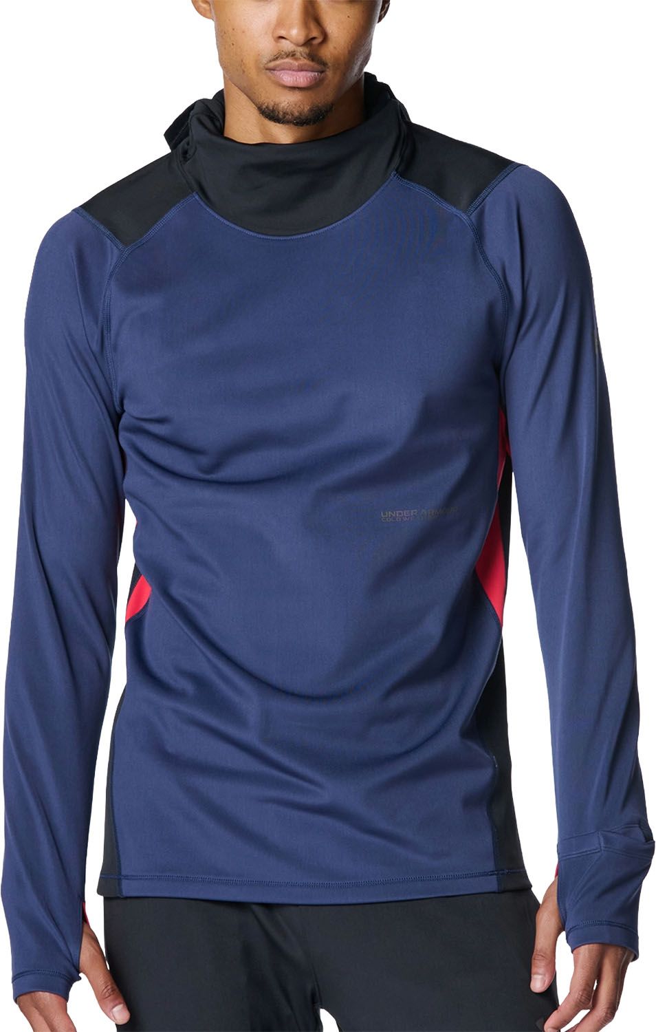 アンダーアーマー UNDER ARMOUR UA COLD WEATHER PRO HOODIE メンズ 長袖トップス フーディ パーカー 吸汗速乾 起毛 トレーニング 冬 フェイスカバー バラクラバ 6007388 403 WASHEDNAVY