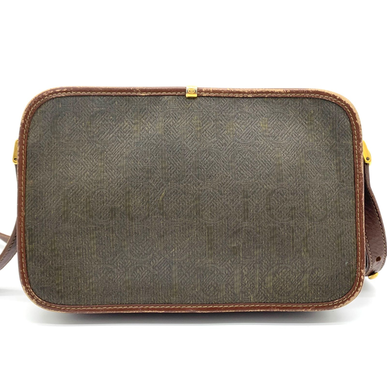 GUCCI オールドグッチ ショルダーバッグ レザー キャンバス ロゴ GUCCI オールドグッチ ショルダーバッグ レザー キャンバス ロゴ