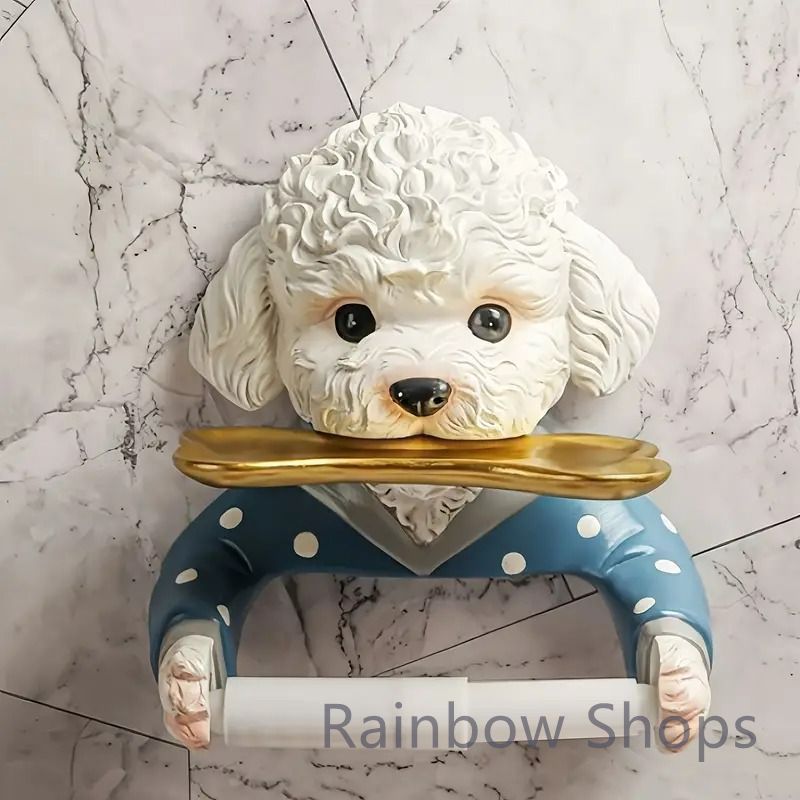 ばこさん専用 新品未使用】トイレットペーパーホルダー 犬 子犬 プードル