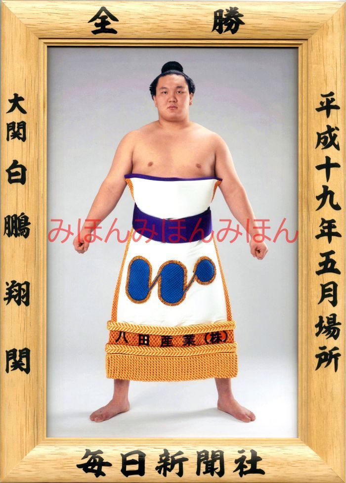 白鵬翔関 優勝ミニ額 大相撲ミニ額 大相撲優勝額 平成１９年５月場所 全勝 大関 白鵬翔関（３回目の優勝）  ※受注生産品のため、ご注文後はいかなる理由でも返品、返金はできません - メルカリ