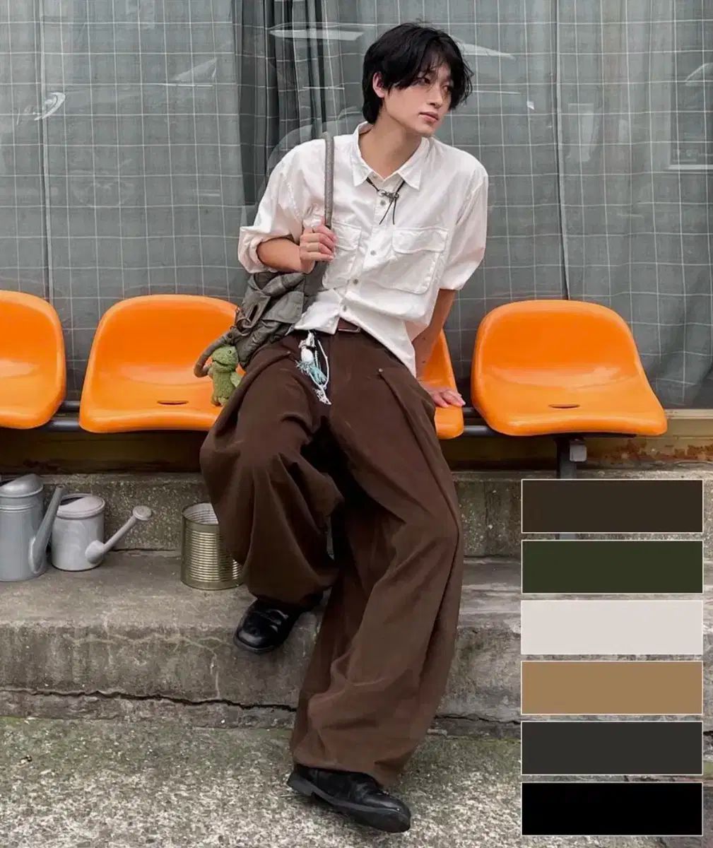 イドン ワナー セル バルーンパンツ 茶色 2 サイズ