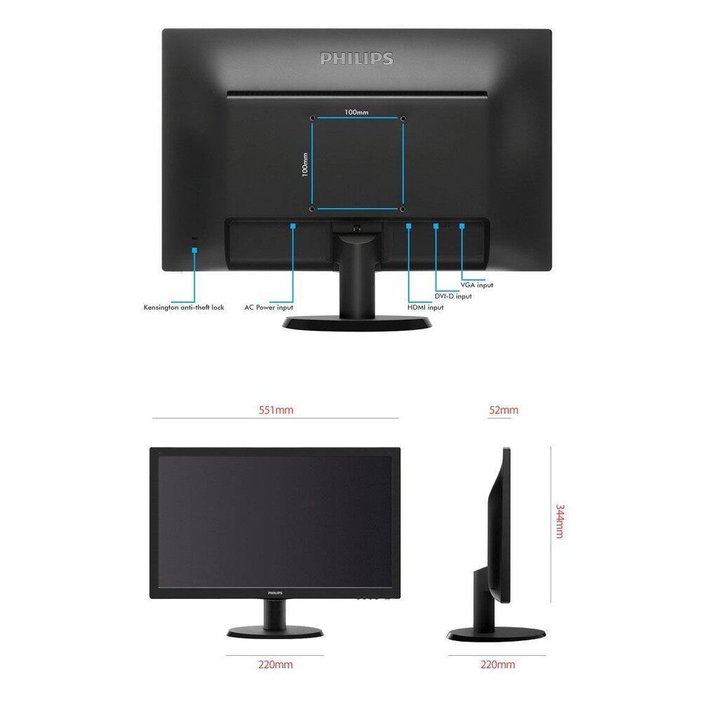 感謝セール☆Philips 243v5 23.6インチワイド液晶モニターFHD 1920