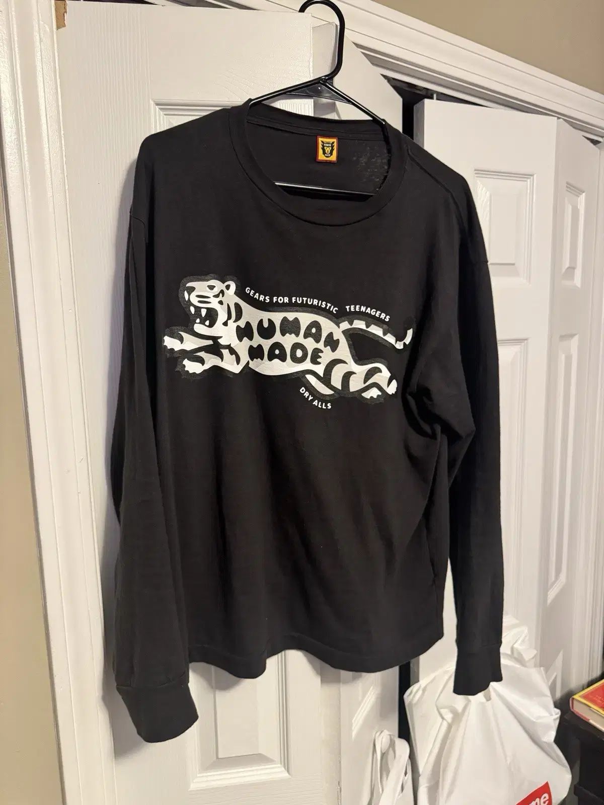 HUMAN MADE ヒューマンメイド タイガー ロゴ 長袖 ロングスリーブ Tシャツ 黒 M