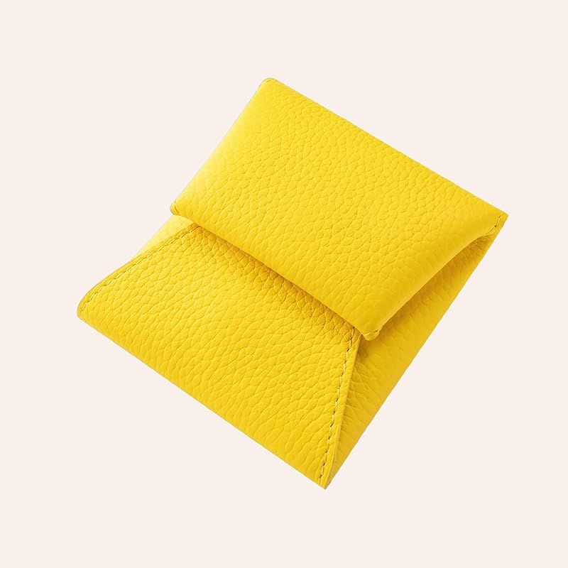 入荷数限り！ COGURE コグレ コインケース 小銭入れ 本革 シュリンクカーフレザー 二つ折り 男女兼用 ギフトボックス付き COPECP イエロー ビビットピンク