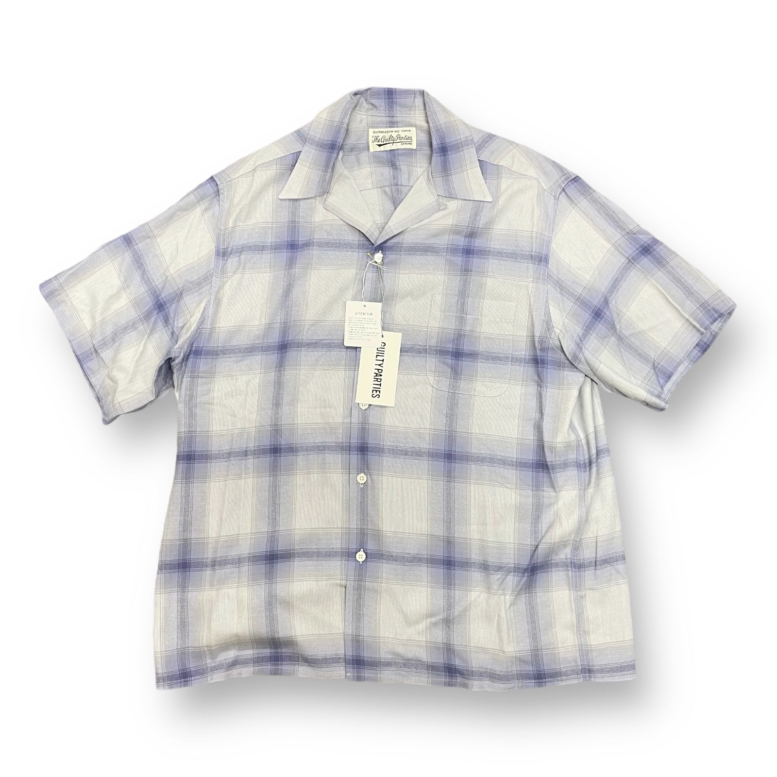 定価28600円 新品 WACKO MARIA 23SS OMBRE CHECK OPEN COLLAR SHIRT