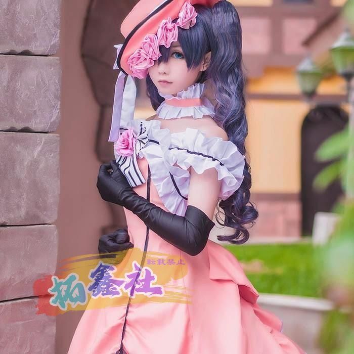 黒執事 駒鳥シエル コスプレ衣装 シエル コスプレ 衣装 ピンク ドレス シエル?ファントムハイヴ 女装 ダンスパーテイードレス コスチューム