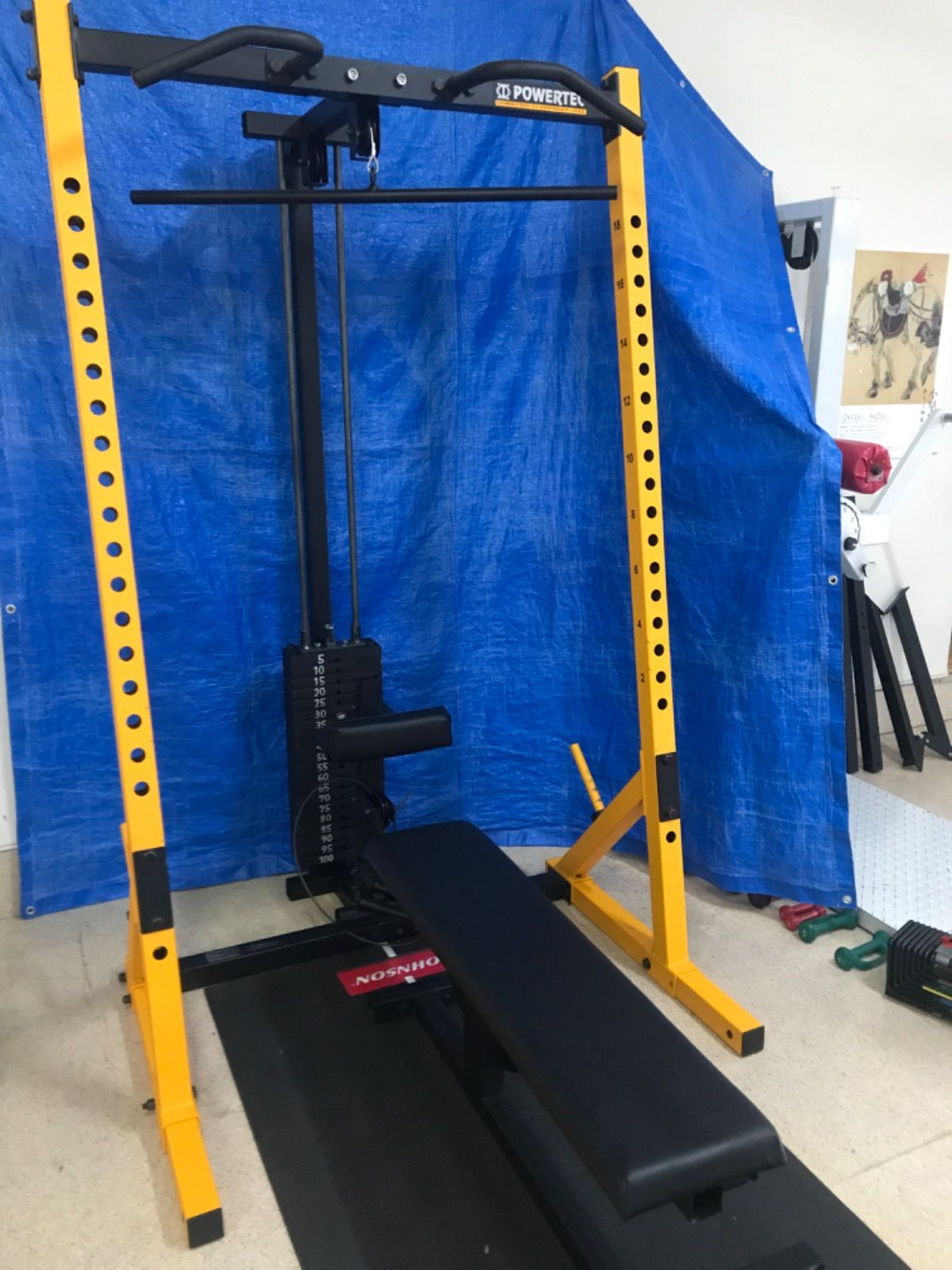 パワーテック社ハーフラック(WB-HR16)専用 ラットロー 奥柱・スタック