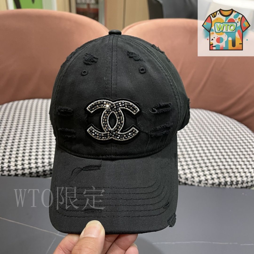 正規品CHANEL キャップ　破損あり シャネルダメージ加工 ベースボールキャップ 7,980円 CCS039869