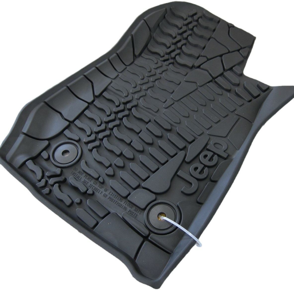 ジープ Wrangler JK 2007-2017年 4ドア フロアマット 黒色 ゴム製 前後セット 滑り止め防水タイプ FFCRYSTALESIA_COM