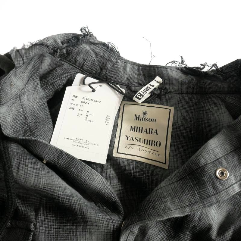 ミハラヤスヒロ MIHARA YASUHIRO 25SS Hoodie Combine Checkered Shirt