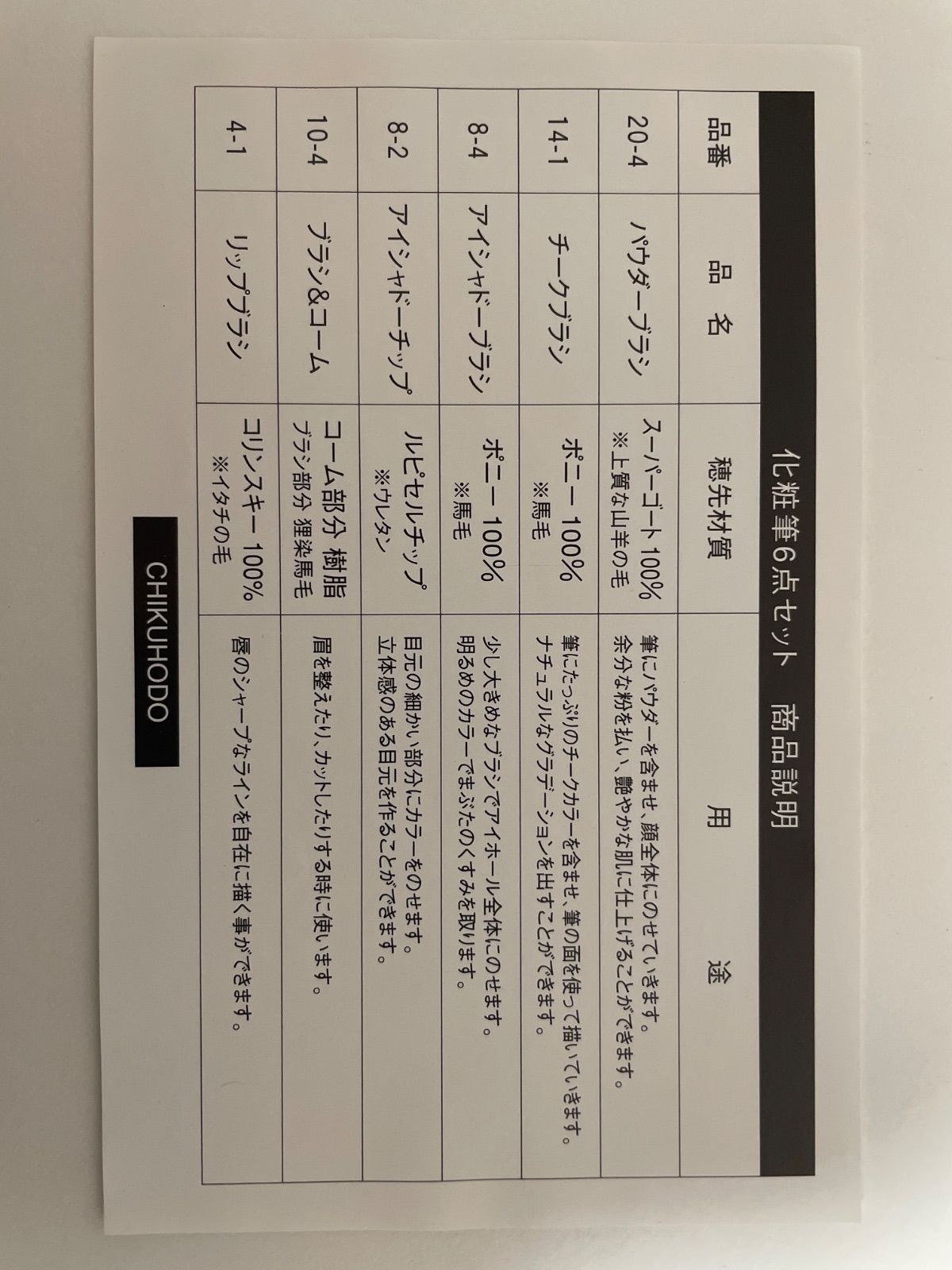  熊野の筆工房 竹宝堂 メイクブラシ6本セット 化粧筆 メイクブラシセット メイク道具 化粧小物