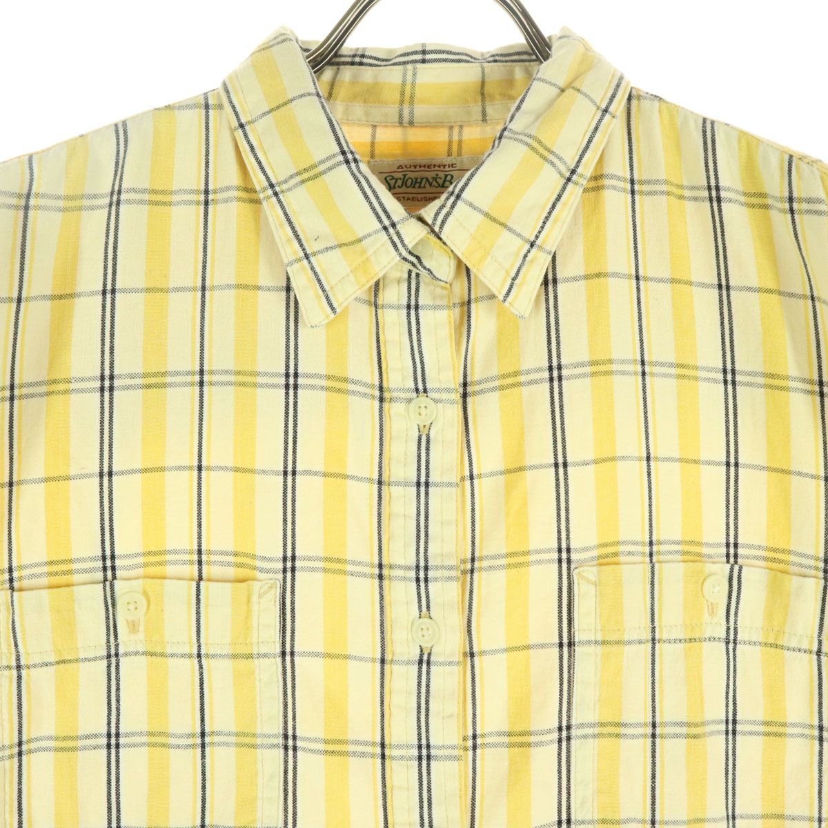 90s ST.JOHN'SBAY 半袖 シャツ チェック コットン 古着 M 美品 STJOHN'sBAY セントジョンズベイ 90s オールド チェック柄