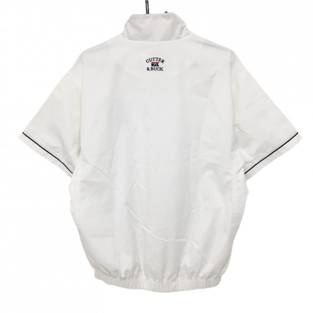 美品 CUTTER&BUCK カッター&バック 半袖 ハーフジップ ウェア ドライシャツ メンズ Lサイズ ボーダー柄 刺繍ロゴ ゴルフ 吸水速乾 白 美品 特大 CUTTER\u0026BUCK カッターアンドバック 半袖 ポロシャツ メンズ