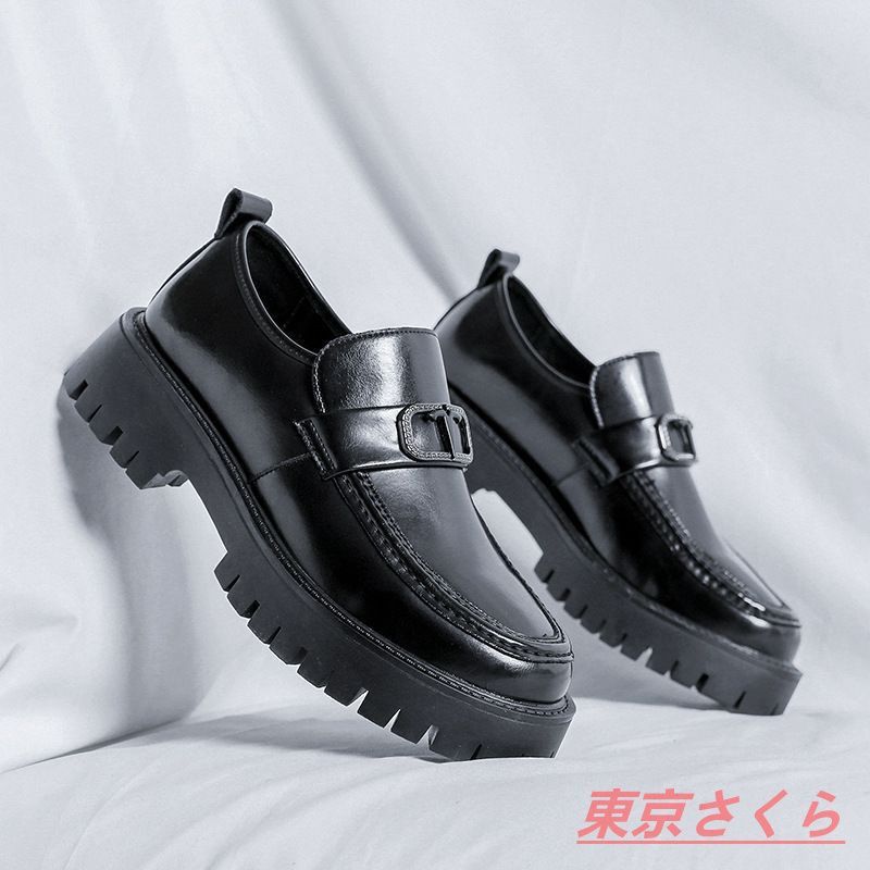 革靴 メンズ 厚底 ローファー 紳士靴 厚底 メンズシューズ ドレスシューズ 厚底シューズ レザーシューズ カジュアルシューズ カジュアル シンプル 上品 通勤 学生靴 制服 zyida18