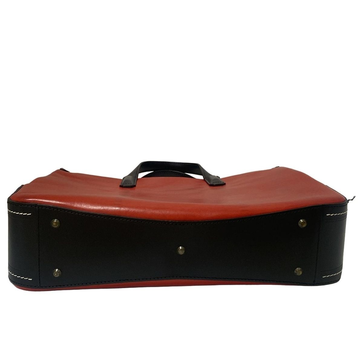 LIN-KU リンク ビジネスバッグ - レッド×黒 本体ロックなし レザー DECORATOM_COM_BR