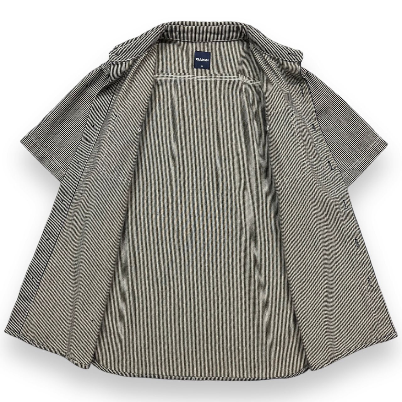 【希少 コラボ 】XLARGE×PEANUTS スヌーピー ヒッコリーシャツ L XLARGE（エクストララージ）の「XLARGE×SNOOPY S/S HICKORY WORK