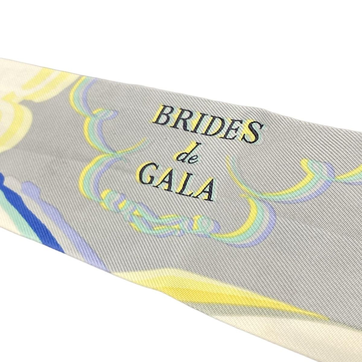 美品✨ HERMES エルメス ツイリー 23SS BRIDES de GALA HERMES(エルメス) スカーフ美品 ツイリー ライトグレー×白