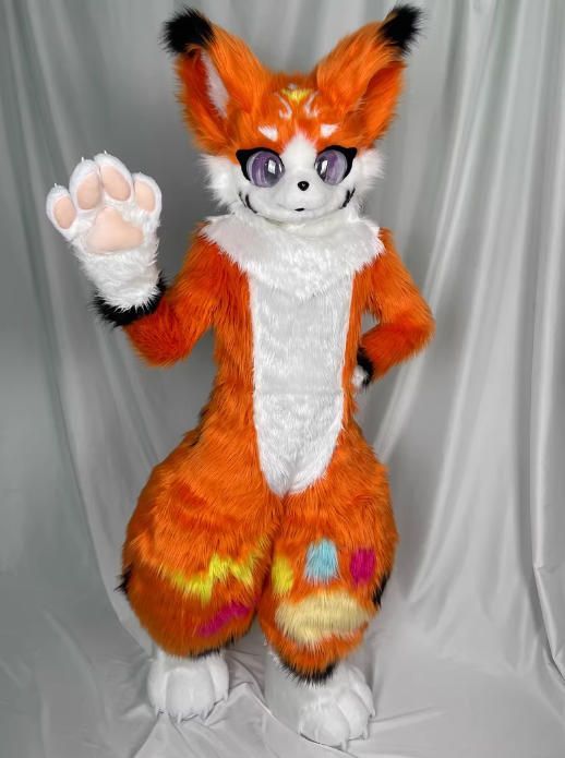 着ぐるみ ケモノ体 フルスーツ セット NO.49 キツネ オレンジ色 全身