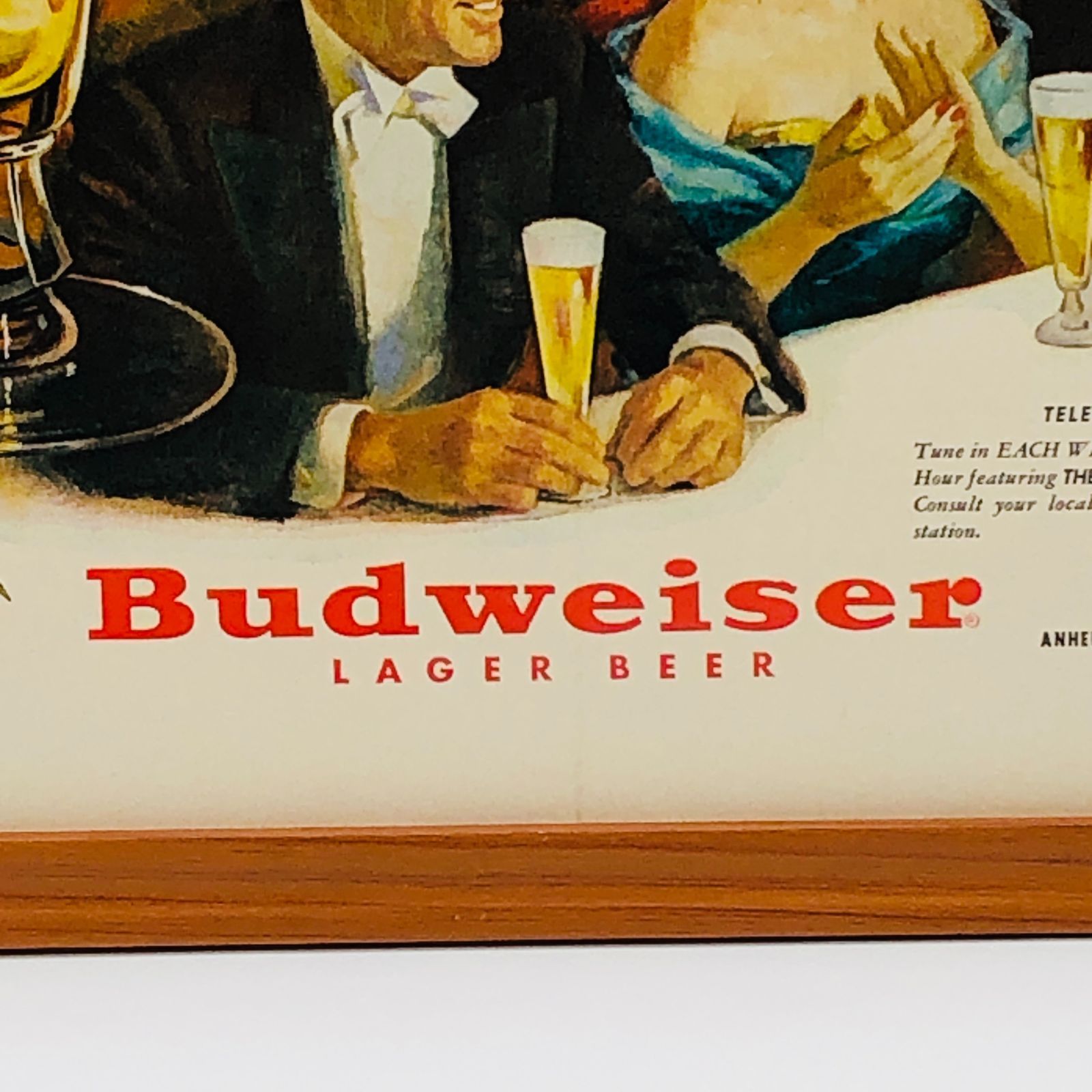 ビンテージ 広告 ポスター フレーム付 当時物 『 バドワイザー (Budweiser) 』 1950's オリジナル アメリカ 輸入雑貨 ヴィンテージ  雑誌 アドバタイジング レトロ ( AZ1720 ) - メルカリ