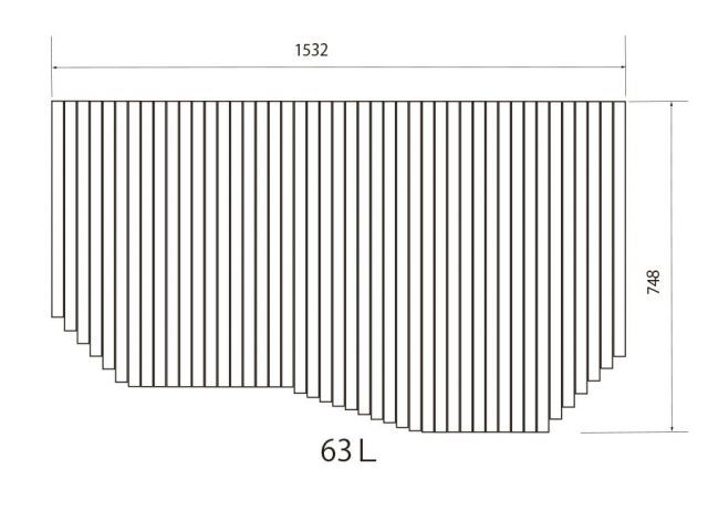 お風呂のふた トクラス 旧ヤマハ 新63 L 番 巻きフタ ヤマハシステムバス用 風呂ふた 巻きふた 寸法 W 1532 mm D 748 旧品番
