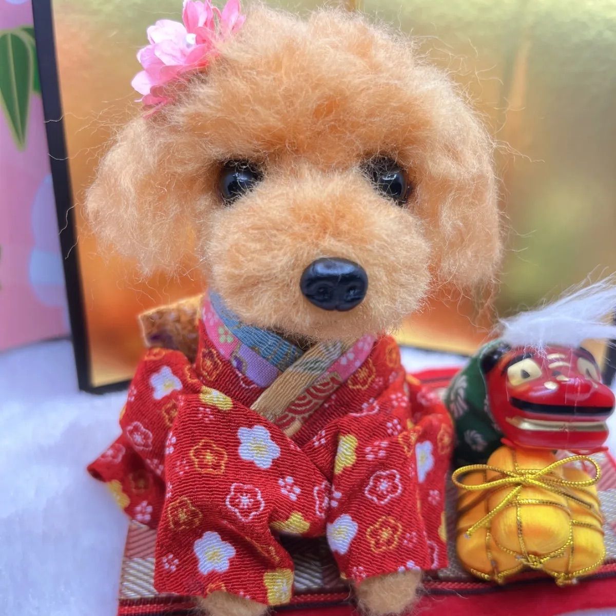 ⭐︎お正月 着物 トイプードル♡ 羊毛フェルト⭐︎ - メルカリ