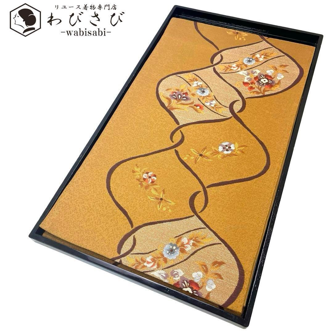 袋帯 まわた紬 夢 花模様 木蘭色 O-4157 - メルカリ 