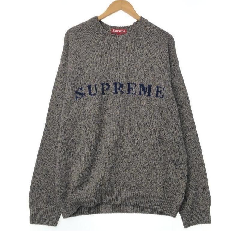 Supreme コントラストロゴセーター L トープ シュプリーム 10