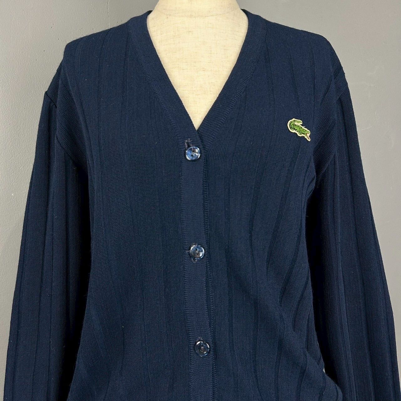 O1 フランス製 70s 80s Vintage Lacoste cardigan Navy フレンチ 