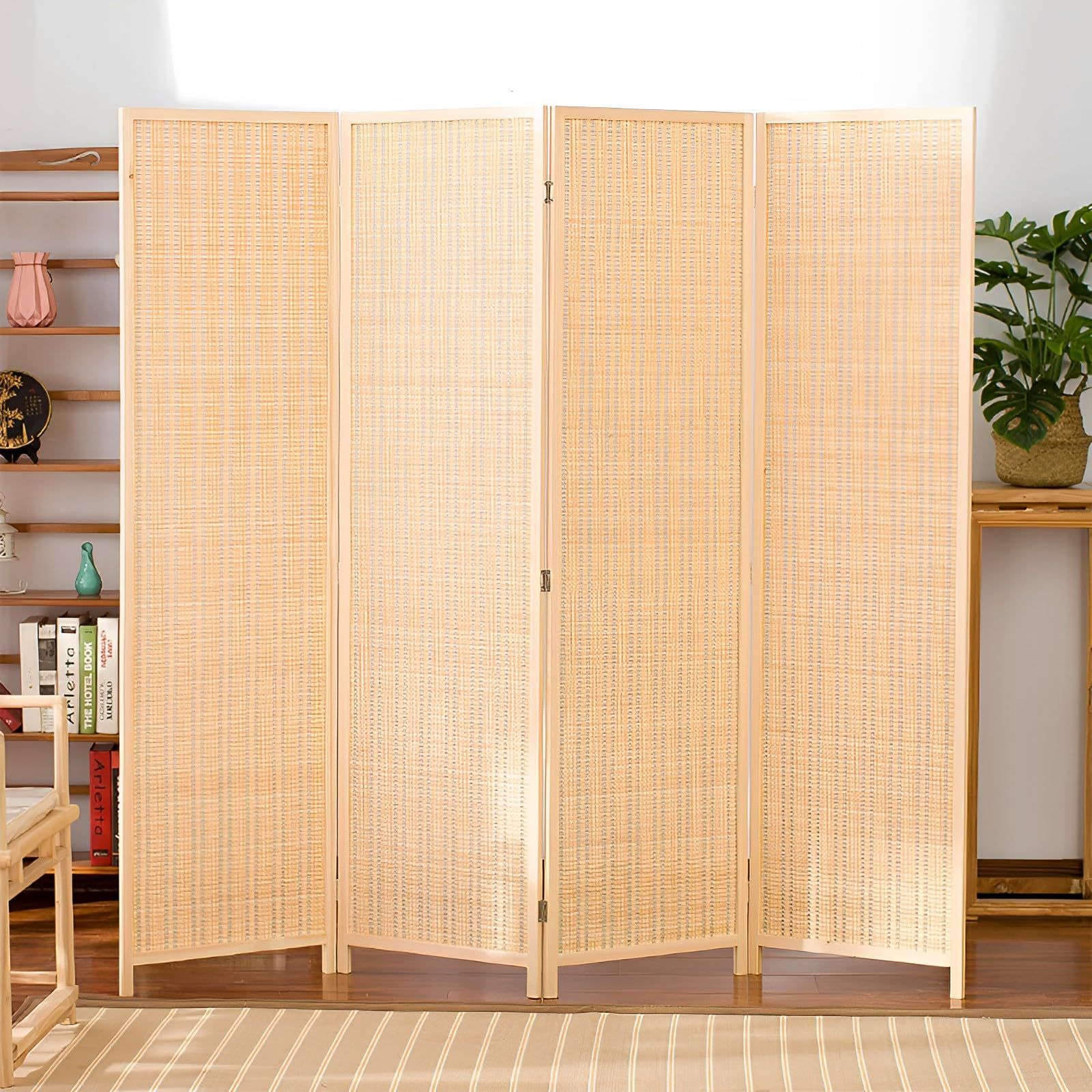 Fuyutu パーテーション 間仕切り 衝立 高さ100|120|150|180cm 部屋 仕切り 目隠し 屏風 スクリーン 軽量 おしゃれ 折りたたみ 飲食店 オフィス 事務所 ナチュラル 3連- 高さ100cm