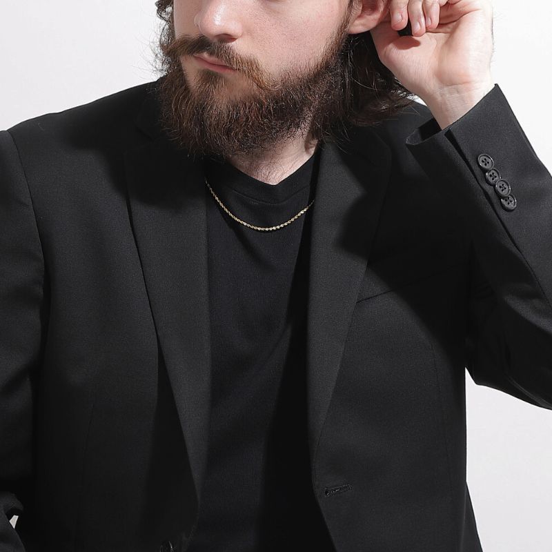 K18 18金 中空ロープチェーンネックレス 50cm|2.4g アジャスター付き