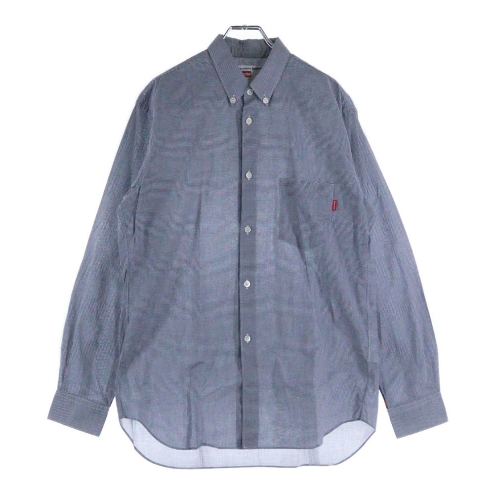 SUPREME シュプリーム 13SS×COMME des GARCONS SHIRT Gusset Shirt コムデギャルソン ガゼット ボタンダウン ギンガムチェック 長袖シャツ ホワイト|ブルー S1SS13